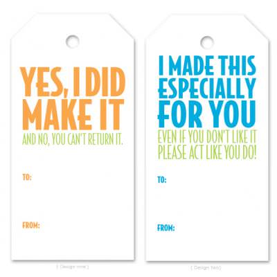 Tags for Homemade Gifts