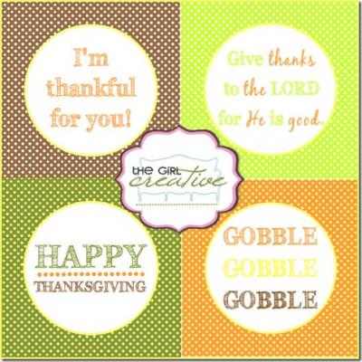 Thanksgiving Cupcake Toppers Printable