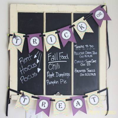 Trick or Treat Pennant Banner Printable