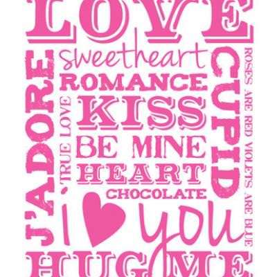 Valentine's Day Word Art Printable