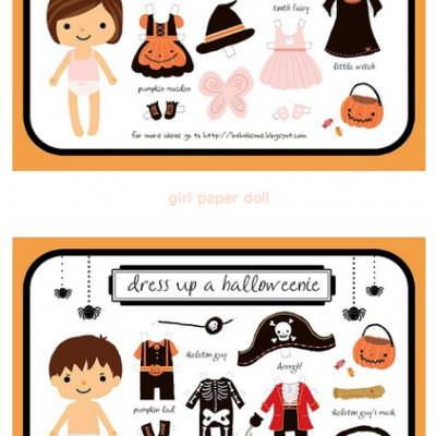 Halloween Paper Dolls {Free Printable}